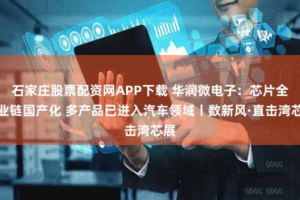 石家庄股票配资网APP下载 华润微电子：芯片全产业链国产化 多产品已进入汽车领域丨数新风·直击湾芯展